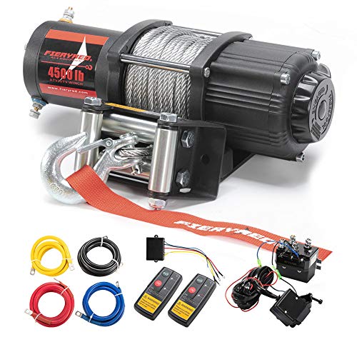 4500LB Electric Winch with Steel Cable for ATV/UTV Off Road Trailer ATV Towing Winch Kits Wireless Remote Control Mounting Bracket